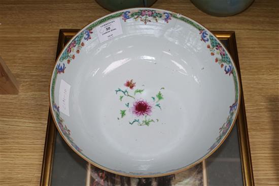 A Chinese famille rose bowl, 18th century diameter 25.5cm